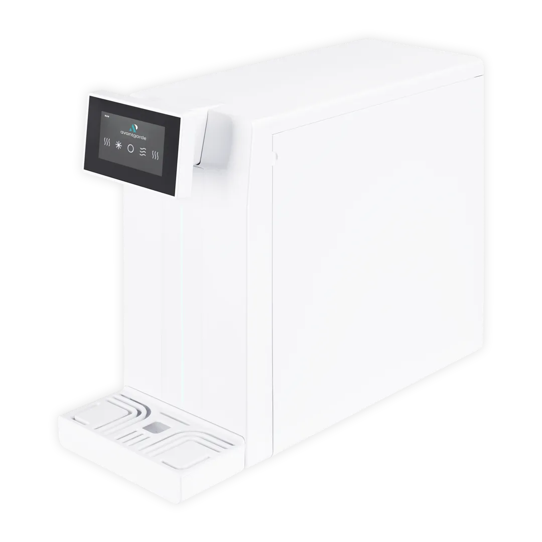 Erogatore compatto Avantgarde Quick River, bianco, con schermo frontale